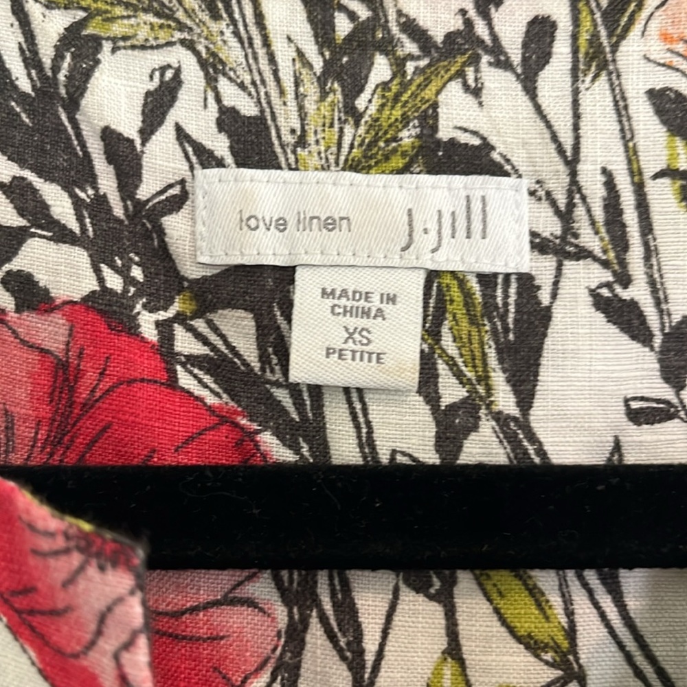 J. Jill Floral Sleeveless Mini Dress in White with Red, Blue, Orange and Green - Picture 2 of 8